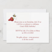 Invitation à la fête d'anniversaire des fraises (Dos)