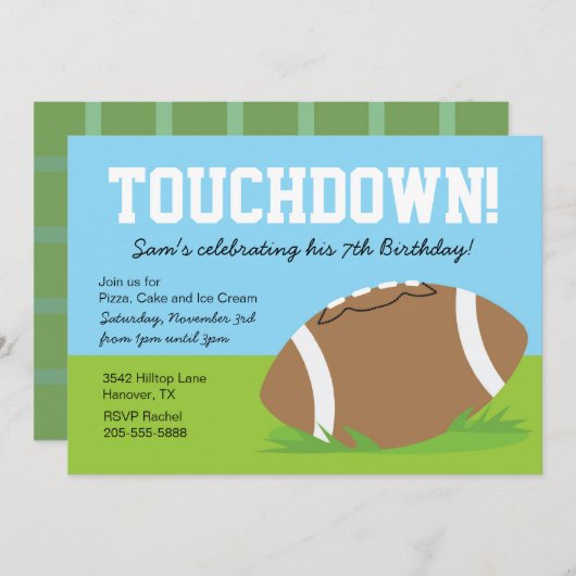 Invitation à la fête d'anniversaire des garçons de (Devant / Derrière)