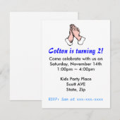 Invitation à la fête d'anniversaire des mains de p (Devant / Derrière)