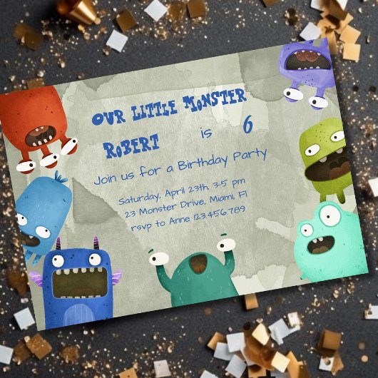 Invitation à la fête d'anniversaire des Monstres