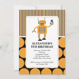 Invitation à la fête d'anniversaire des robots Ora