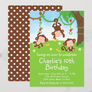 Invitation à la fête d'anniversaire des singes gar