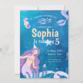 Invitation à la fête d'anniversaire des sirènes bl (Devant)