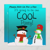 Invitation à la fête d'anniversaire des Snowmen Co (Devant / Derrière)