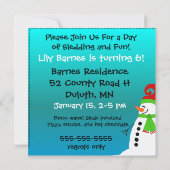 Invitation à la fête d'anniversaire des Snowmen Co (Dos)