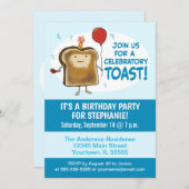 Invitation à la fête d'anniversaire des toasts fes (Devant / Derrière)