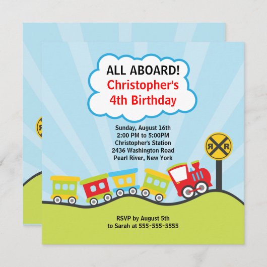 Invitation à la fête d'anniversaire des trains de  (Devant / Derrière)
