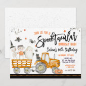 Invitation à la fête d'anniversaire d'Halloween, (Devant / Derrière)