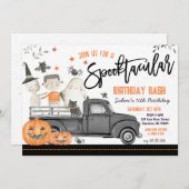 Invitation à la fête d'anniversaire d'Halloween, (Devant / Derrière)