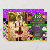 Invitation à la fête d'anniversaire d'Halloween av (Devant / Derrière)