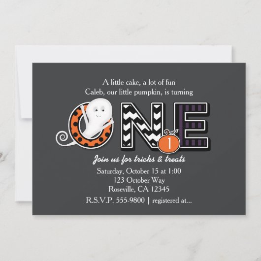 Invitation à la fête d'anniversaire d'Halloween d' (Devant)
