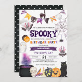 Invitation à la fête d'anniversaire d'Halloween Éf (Devant / Derrière)
