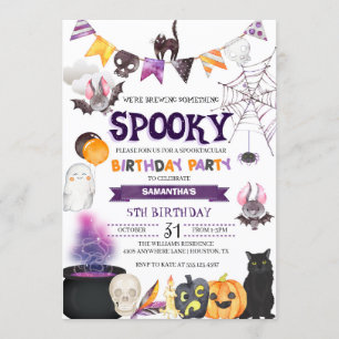 Invitation à la fête d'anniversaire d'Halloween Éf