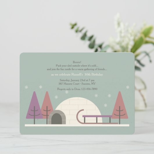 Invitation à la fête d'anniversaire d'hiver (Debout devant)