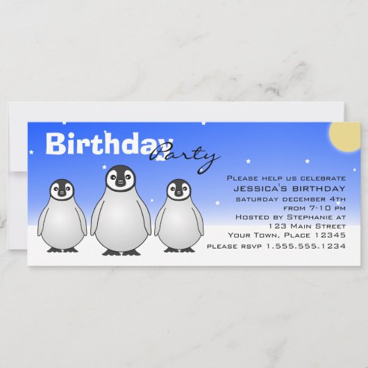Invitation à la fête d'anniversaire d'hiver avec d (Devant)