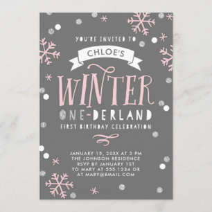 Invitation à la fête d'anniversaire d'hiver Oneder