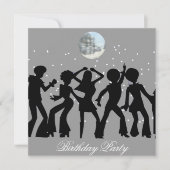 Invitation à la fête d'anniversaire Disco 70's (Devant)