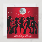 Invitation à la fête d'anniversaire Disco 70's Rou (Devant)