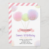 Invitation à la fête d'anniversaire du ballon (Devant / Derrière)