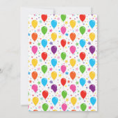 Invitation à la fête d'anniversaire du ballon (Dos)