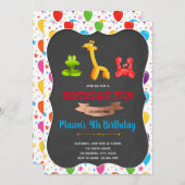 Invitation à la fête d'anniversaire du ballon (Devant / Derrière)