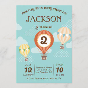 Invitation à la fête d'anniversaire du ballon à ai