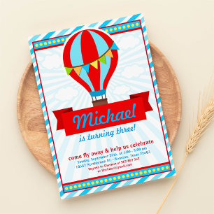 Invitation à la fête d'anniversaire du ballon à ai