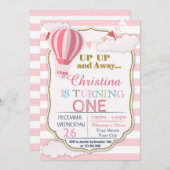 Invitation à la fête d'anniversaire du ballon à ai (Devant / Derrière)