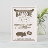 Invitation à la fête d'anniversaire du barbecue (Debout devant)