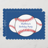 Invitation à la fête d'anniversaire du baseball pa (Devant / Derrière)