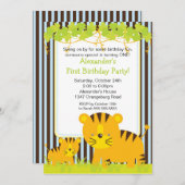 Invitation à la fête d'anniversaire du bébé tigre  (Devant / Derrière)