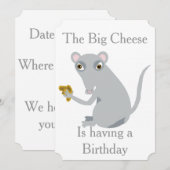 Invitation à la fête d'anniversaire du Big Cheese (Devant / Derrière)