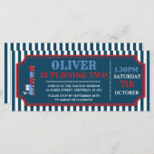 Invitation à la fête d'anniversaire du billet de t (Devant / Derrière)