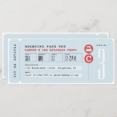 Invitation à la fête d'anniversaire du billet de t (Devant / Derrière)