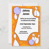 Invitation à la fête d'anniversaire du Bowling de  (Devant)