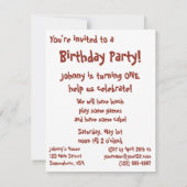 Invitation à la fête d'anniversaire du Camion d'in (Dos)