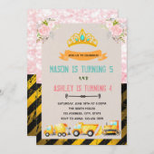 Invitation à la fête d'anniversaire du camion et d (Devant / Derrière)