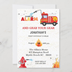 Invitation à la fête d'anniversaire du camion-feu