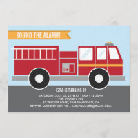 Invitation à la fête d'anniversaire du camion-feu