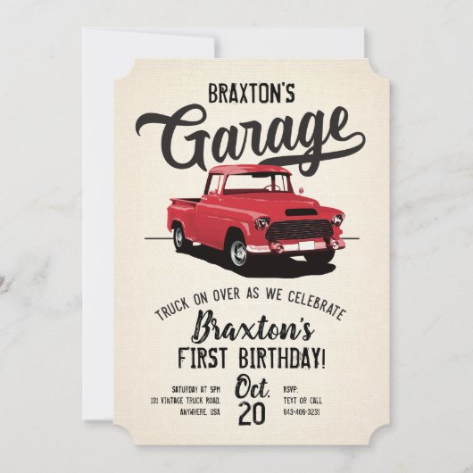Invitation à la fête d'anniversaire du camion vint (Devant)