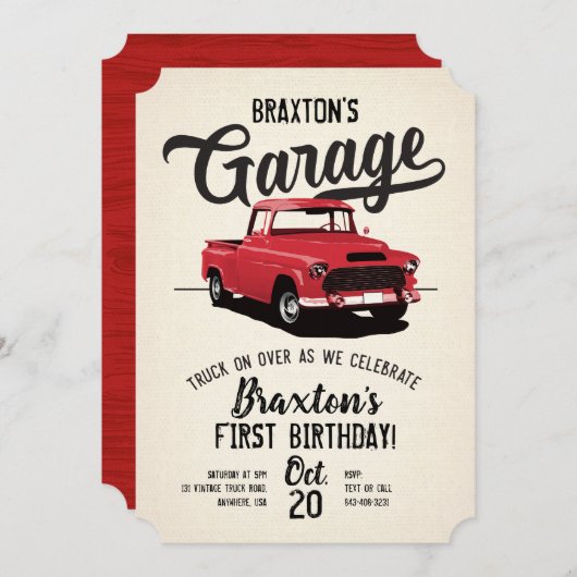 Invitation à la fête d'anniversaire du camion vint (Devant / Derrière)