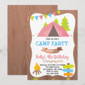 Invitation à la fête d'anniversaire du camp de Cub (Devant / Derrière)