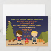 Invitation à la fête d'anniversaire du camping (Devant / Derrière)
