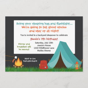 Invitation à la fête d'anniversaire du camping
