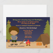 Invitation à la fête d'anniversaire du camping (Devant / Derrière)
