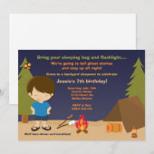 Invitation à la fête d'anniversaire du camping (Devant / Derrière)