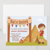 Invitation à la fête d'anniversaire du camping (Devant / Derrière)