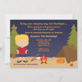 Invitation à la fête d'anniversaire du camping (Devant)