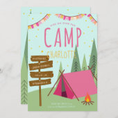 Invitation à la fête d'anniversaire du camping Pin (Devant / Derrière)
