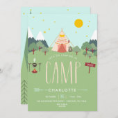 Invitation à la fête d'anniversaire du camping Pin (Devant / Derrière)